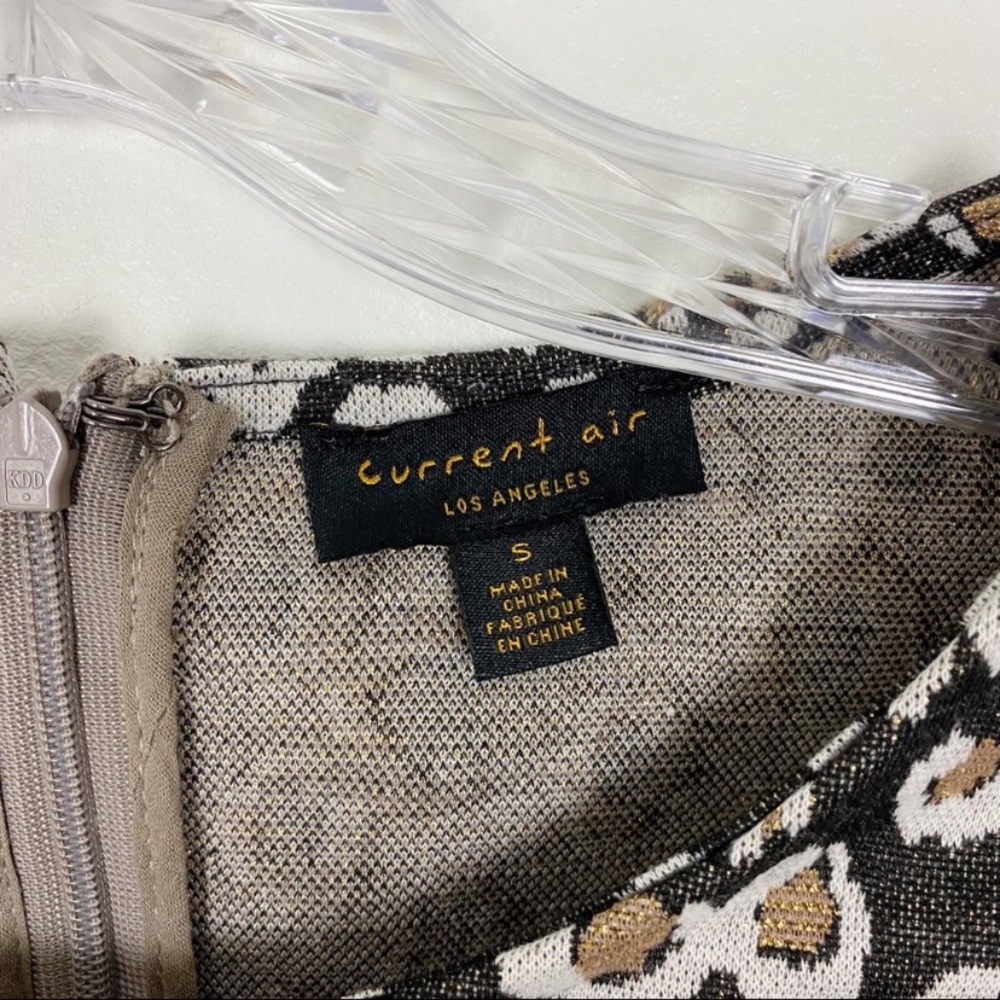 NWT Anthropologie Current Air Leopard Metallic Shimmer Fit & Flare Dress Small - Picture 8 of 10
